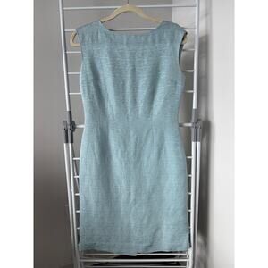 Talbots Silk Linen Sleeveless Sheath Dress Ice Blue 6